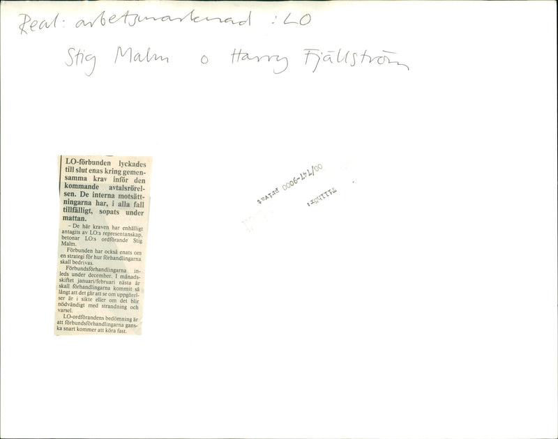LO unions finally succeeded in agreeing - Vintage Photograph