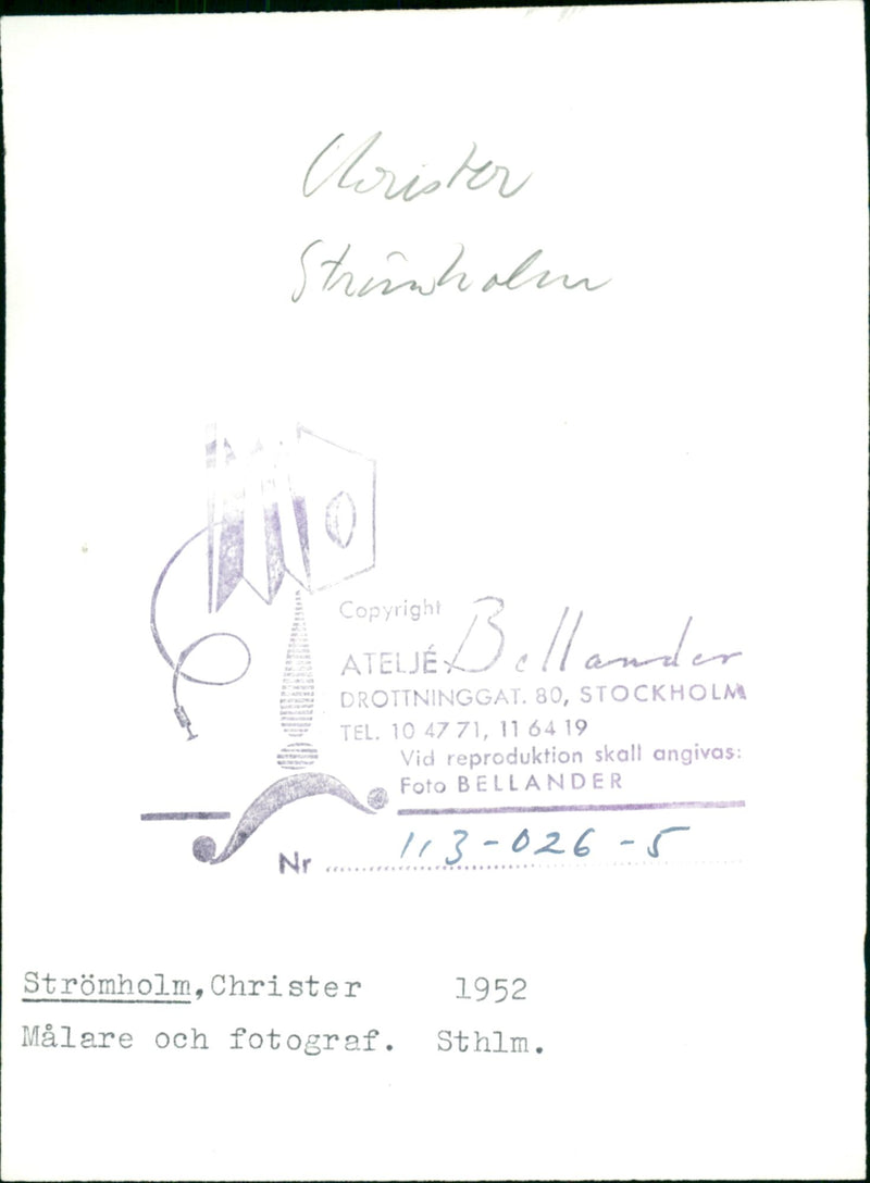 Christer Strömholm, artist and photographer - Vintage Photograph