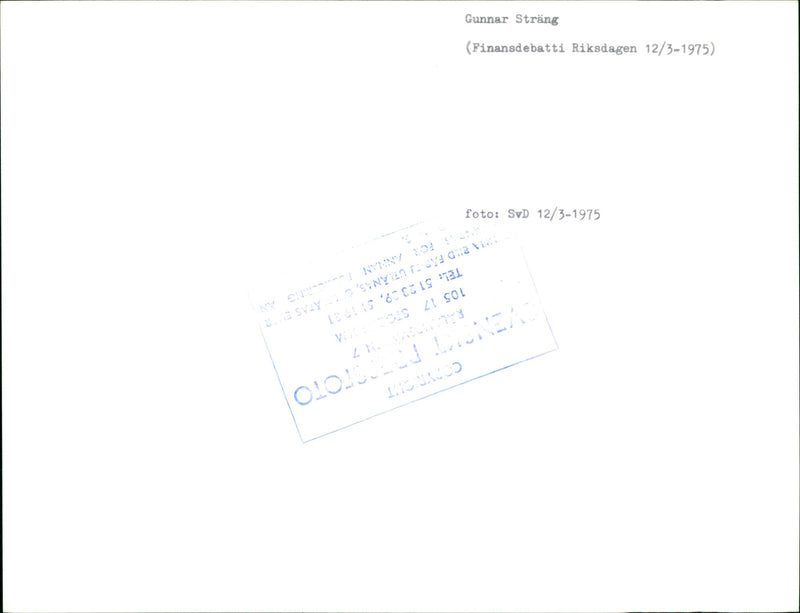 Politician Gunnar Strang - Vintage Photograph