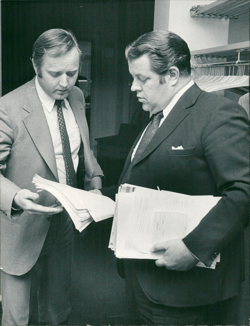 The Employer Association's assistant. negotiating manager Gunnar HÃÂ¶gberg and Transport Chairman Hans Ericson - Vintage Photograph