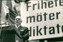 Prof. Birger Nerman, chair of the so-called June Committee, speaks in the Concert Hall - Vintage Photograph