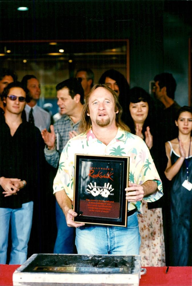 Stephen Steve Stills, musician, is inaugurated in Hollywood's Rockwalk of Fame - Vintage Photograph