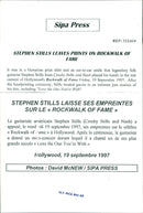 Stephen Steve Stills, musician, hand prints, Hollywood's Rockwalk of Fame - Vintage Photograph