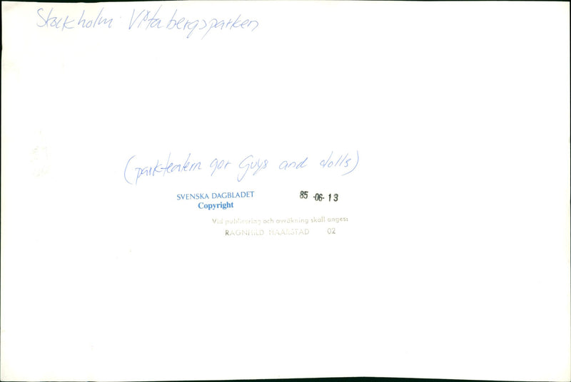 Musical "Guys and Dolls" in Vita Bergen park - Vintage Photograph