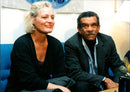 Nobel laureate in literature Derek Walcott, with his wife Sigrid Nama at Arlanda - Vintage Photograph