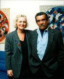 Nobel laureate in literature Derek Walcott, with his wife Sigrid Nama at Arlanda - Vintage Photograph