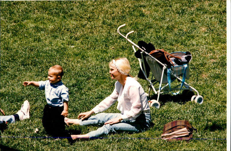 Ilona Staller and her toddler, Ludwig - Vintage Photograph