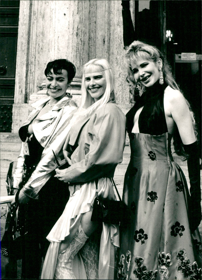 Ilona Staller, Vira Bonnino and Luisa Pistarino candidate for election - Vintage Photograph