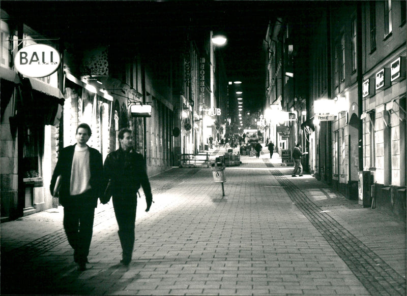 Nightlife in Stockholm. - Vintage Photograph