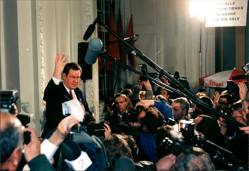 Poul Nyrup Rasmussen - Denmark's Prime Minister re-elected. - Vintage Photograph