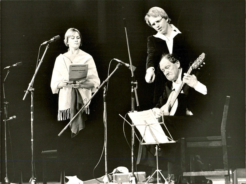 CHRISTMAS CONCERT. Ulla, Mikael and Ulrik Neumann - Vintage Photograph