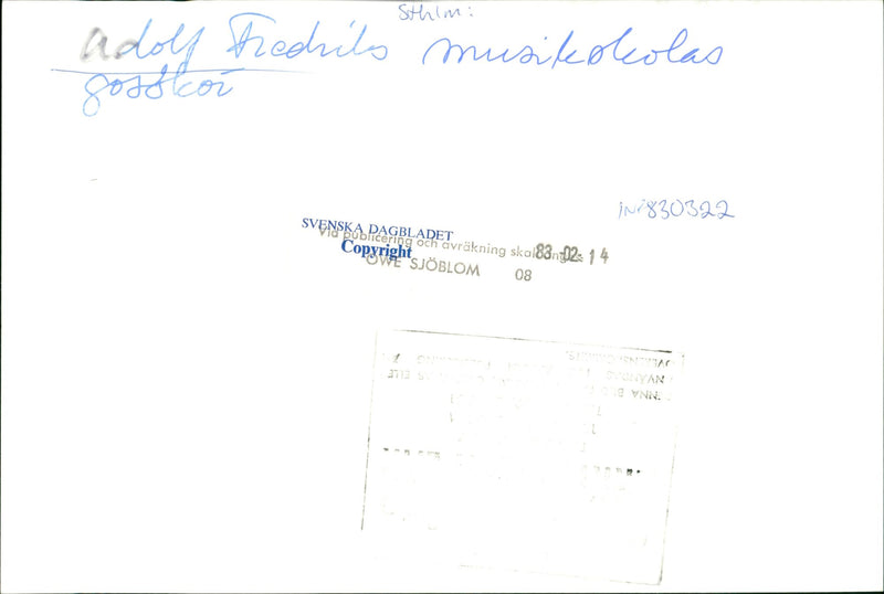 Adolf Fredrik's Music School choir - Vintage Photograph