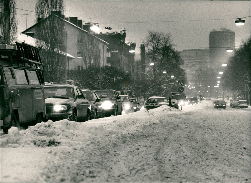 Snowstorm at Ringvägen - Vintage Photograph