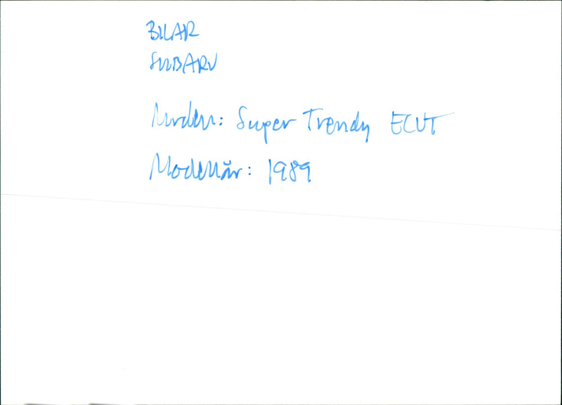 Subaru Super Trendy ECVT 1989 - Vintage Photograph