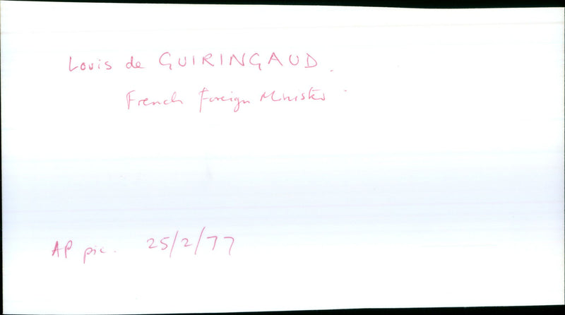 Louis de Guiringaud - Vintage Photograph