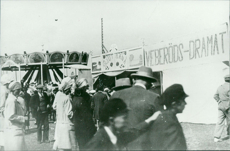 Kivik's market amusement park around 1930. - Vintage Photograph