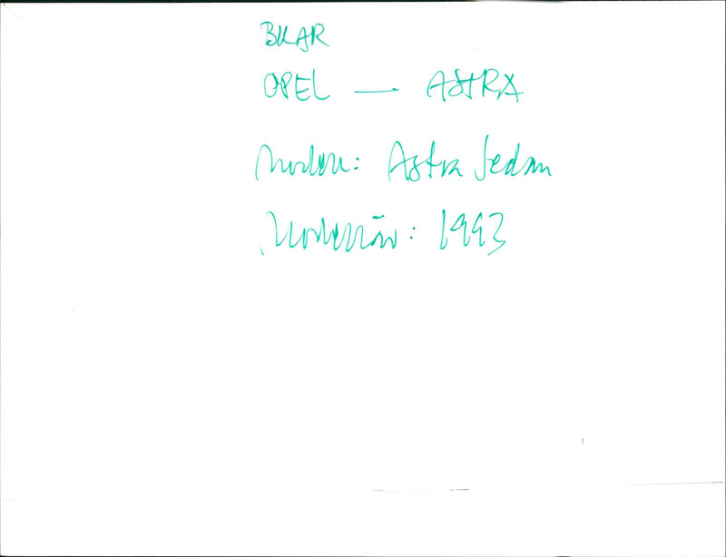 The Opel Astra - Vintage Photograph