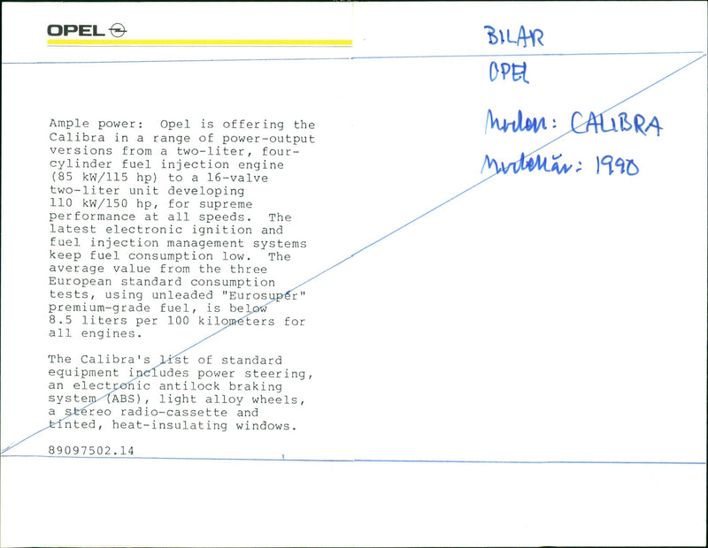 The Opel Calibra - Vintage Photograph