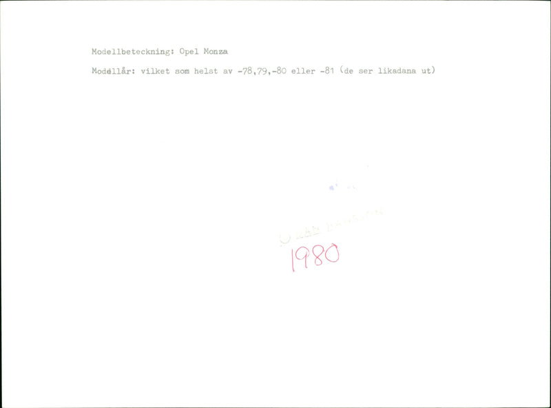 Cars: Opel Monza - Vintage Photograph