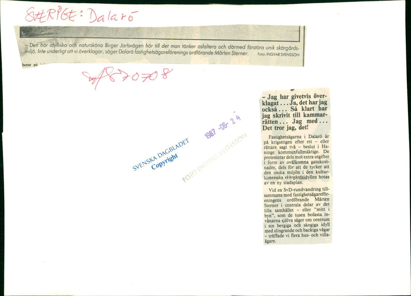 1987 DALALRO SKANS SIGNED NATURE BIRGER DECISIONS SAY AFTER - Vintage Photograph