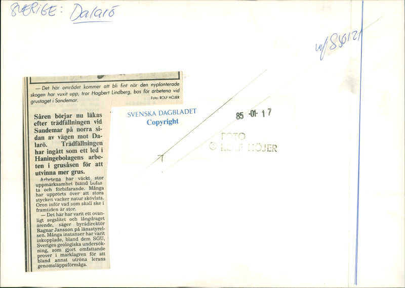 DALALRO SKANS SIGNED NATURE GAINED ACKER HAS LAKS DAGBLADE DFA - Vintage Photograph