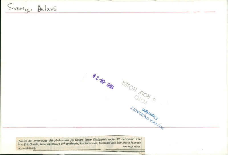 DALALRO SKANS SIGNED NATURE KULTURSEKREREVURA RUDDER SITTING ANTIQUES MARIE - Vintage Photograph