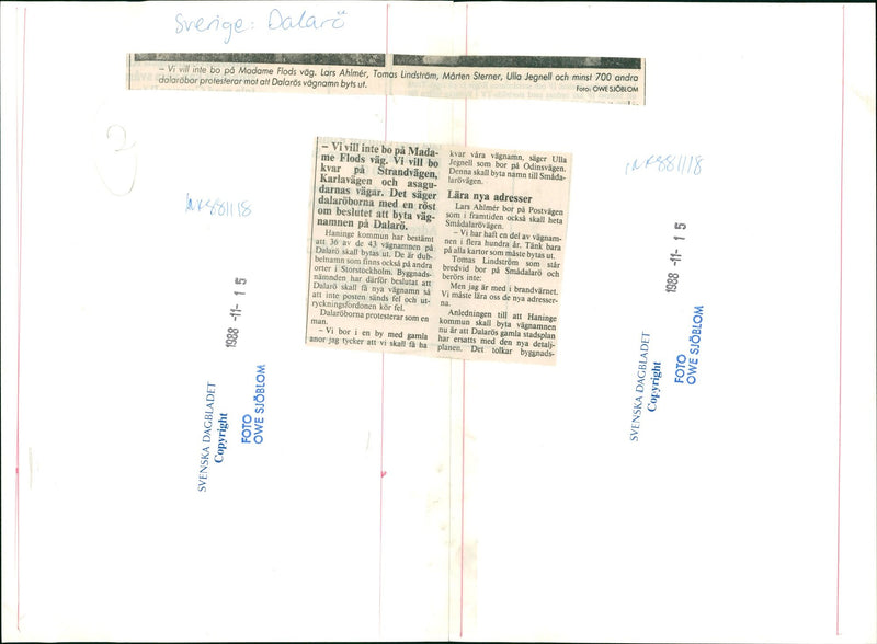 1988 DALALRO SKANS SIGNED NATURE OTHER SWEDEN ASAGU DALAROS - Vintage Photograph