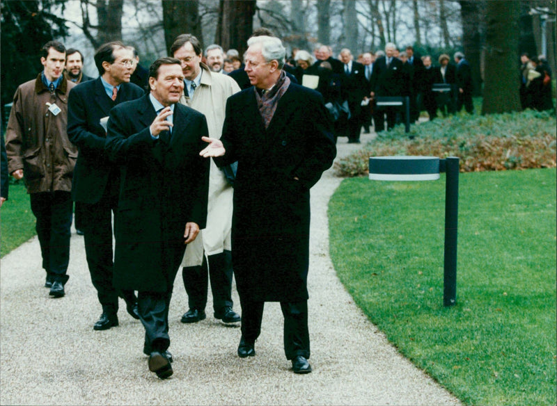 Gerhard Schröder and Jacques Santer - Vintage Photograph