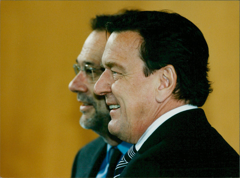 Gerhard Schröder and Dr. Javier Solana - Vintage Photograph