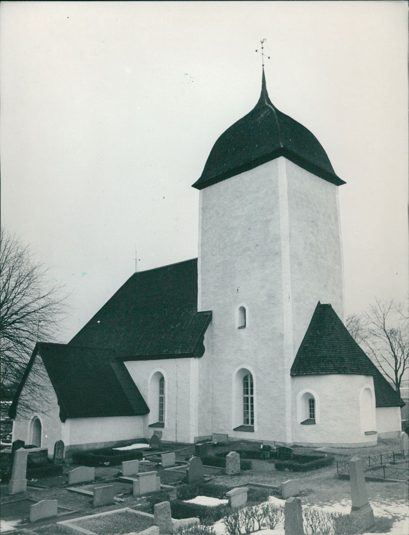 Husby-Ärlinghundra church in Sigtuna. - Vintage Photograph