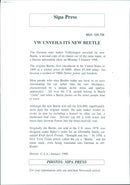 Volkswagen. The Beetle. VW unveils its new Beetle - Vintage Photograph