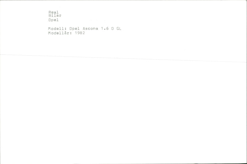 Cars Collection: Opel Ascona - Vintage Photograph