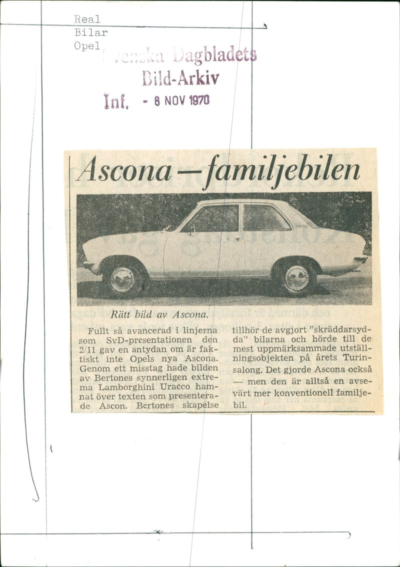 Cars Collection: Opel Ascona - Vintage Photograph