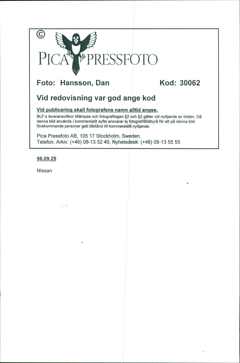 Nissan cars. - Vintage Photograph