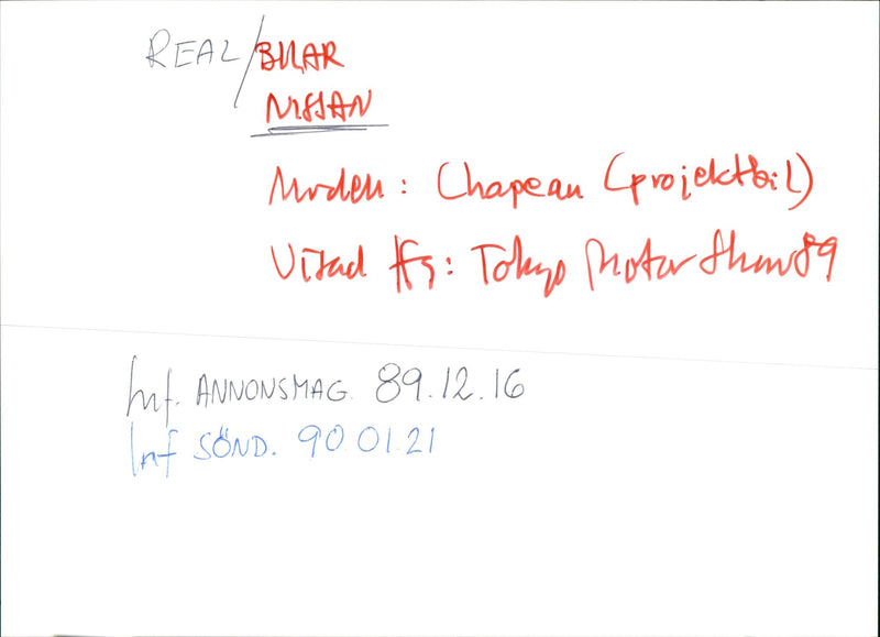 Nissan chapeau '89 - Vintage Photograph