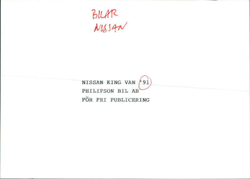 Nissan cking van '91 - Vintage Photograph