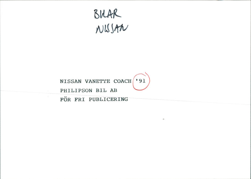 Nissan vanette coach '91 - Vintage Photograph