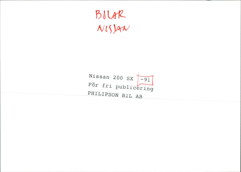 Nissan 200 Sx -91 - Vintage Photograph