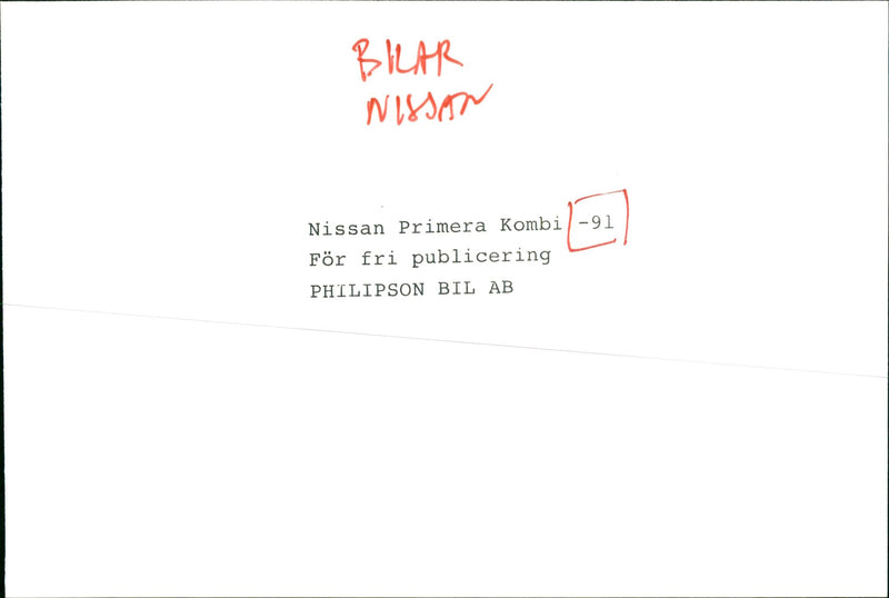 Nissan Primera combi '91 - Vintage Photograph