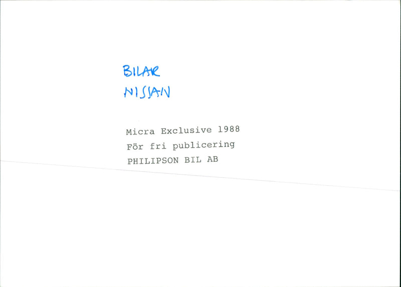 Nissan Micra Exclusive 1988 - Vintage Photograph