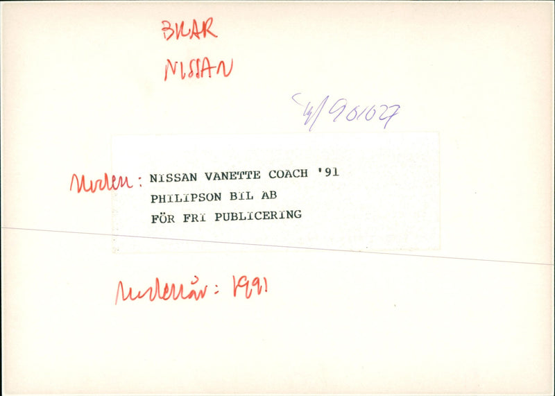 Nissan vanette coach '91 - Vintage Photograph