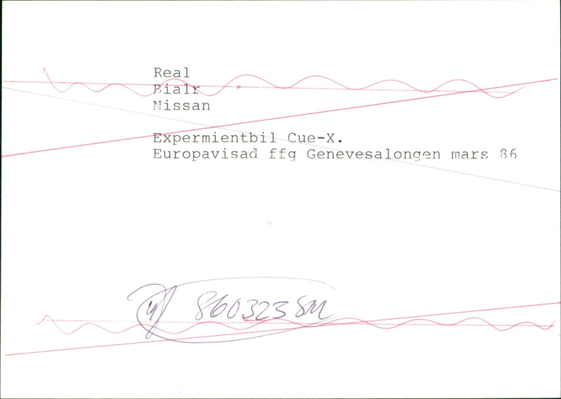 Nissan  EXpermientbil-Cue-X 1986 - Vintage Photograph