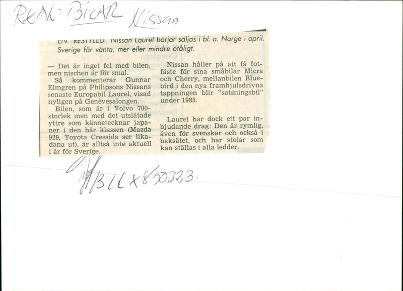 Nissan Laurel '85 - Vintage Photograph