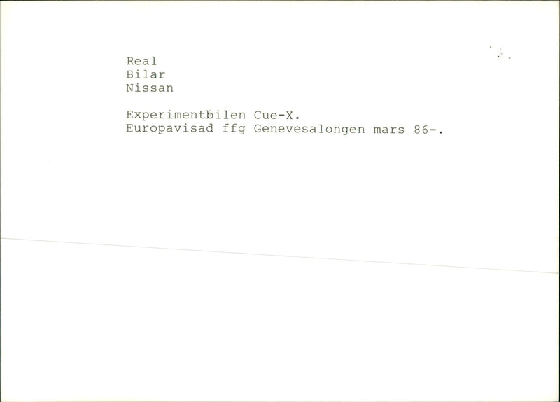 Nissan Experimental Cars Cue-X - Vintage Photograph