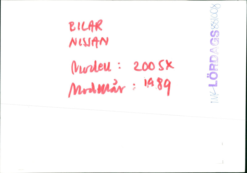 Nissan 200sx '89 - Vintage Photograph