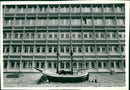 Anders Åberg building ship model - Vintage Photograph