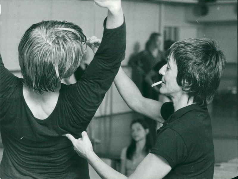 Choreographer Lia Schubert smoking at a rehearsal - Vintage Photograph