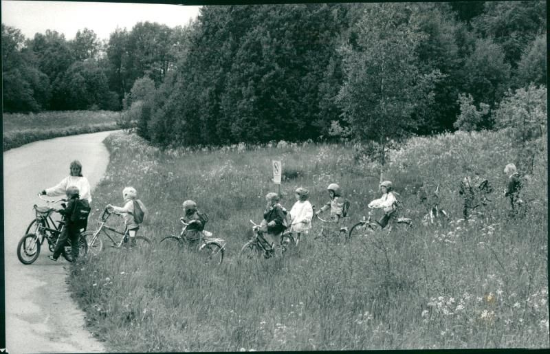 Bike tour in Hansta nature reserve - Vintage Photograph