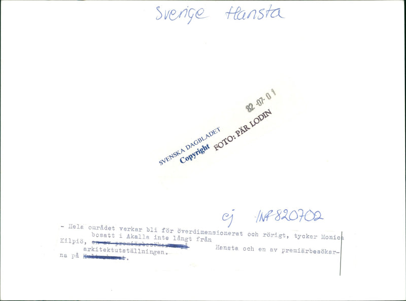 Hansta nature reserve plan - Vintage Photograph