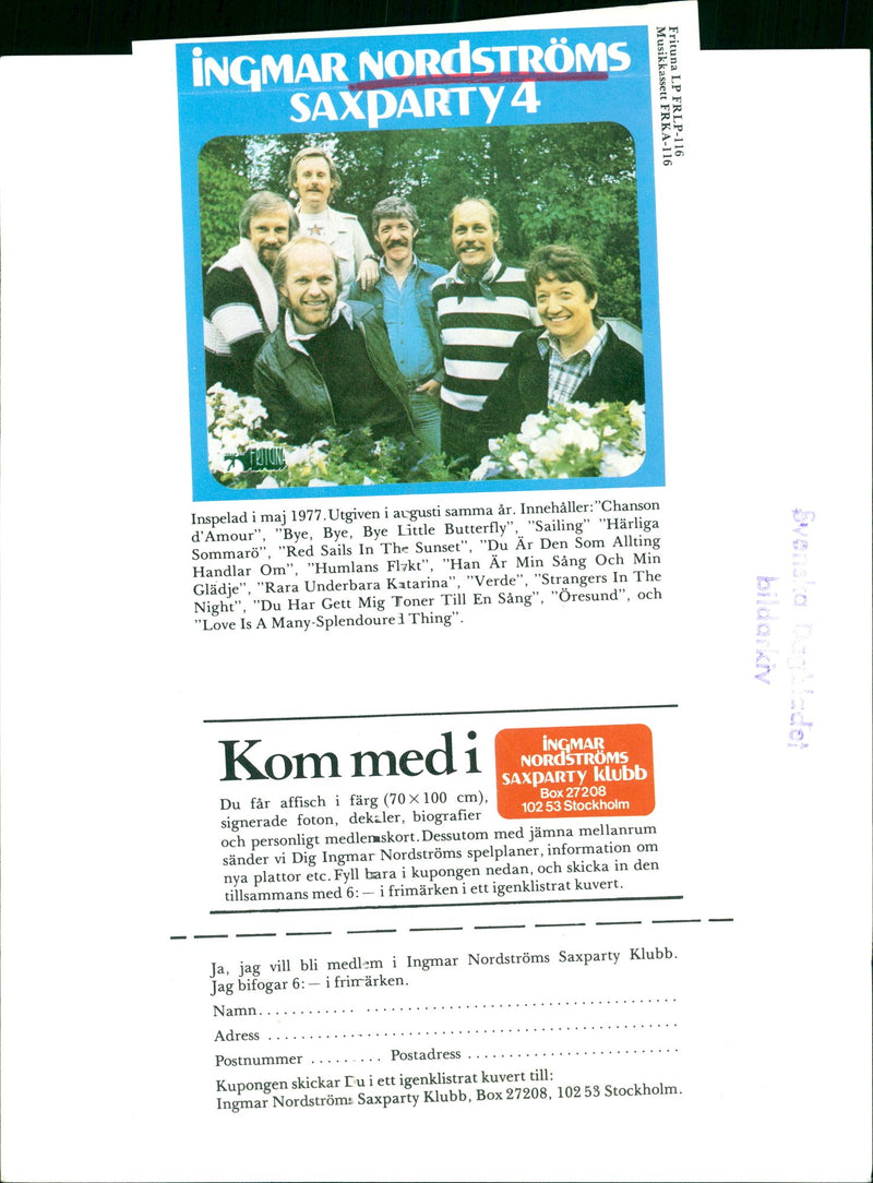 Ingmar Nordströms Dansband - Vintage Photograph